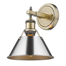 Golden 3306-BA1 AB-CH - Yep by Golden Lighting Orwell 1-light Vanity in Aged Brass and Chrome shade